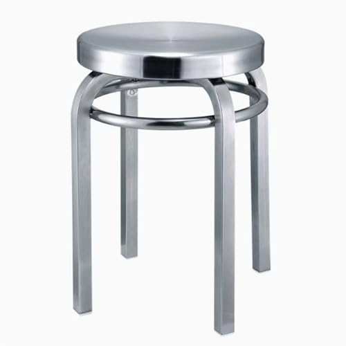 Stapelbare 45,7 cm industrielle Edelstahl-Barhocker, runde Metall-Esszimmerstühle, rückenfreie Thekenhöhe, Hocker für Restaurants und Bars (2er-Set) von Generisch