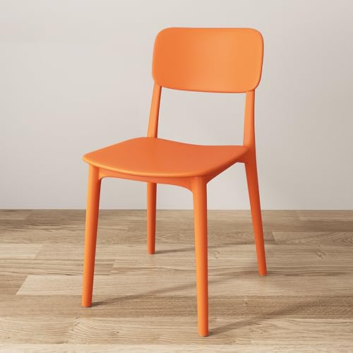 Stapelbare Esszimmerstühle 4er Set - Armlose leichte Kunststoffhocker für Küche, Restaurant & Wohnzimmer - 400 kg Tragkraft - Stilvolles orangefarbenes Design von Generisch