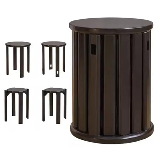 Stapelbare Hocker Set, Massivholz Couchtisch, Multifunktionsmöbel für Wohnzimmer, Schlafzimmer, Küche, Esszimmer von Generisch
