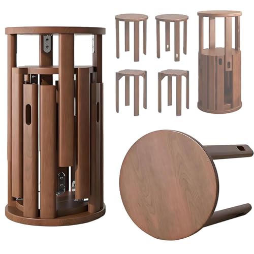 Stapelbare Hocker aus Massivholz, multifunktional, keine Montage erforderlich, für Esszimmer, Wohnzimmer, Schlafzimmer von Generisch