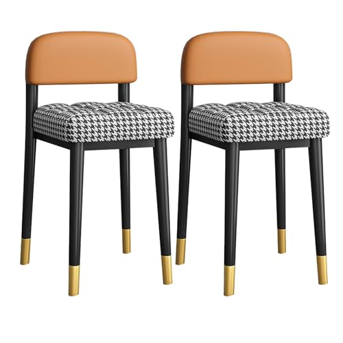 Stapelbare Hocker mit Rückenlehne, gepolsterter quadratischer Hocker mit Metallbeinen, für Esszimmer, Küche, Wohnzimmer, Klassenzimmer - 2er Set Stapelbare Hocker mit Rückenlehne, gepolsterter quadratischer Hocker mit Metallbeinen, für Esszimmer, Küche, Wohnzimmer, Klassenzimmer - 2er Set von Generisch