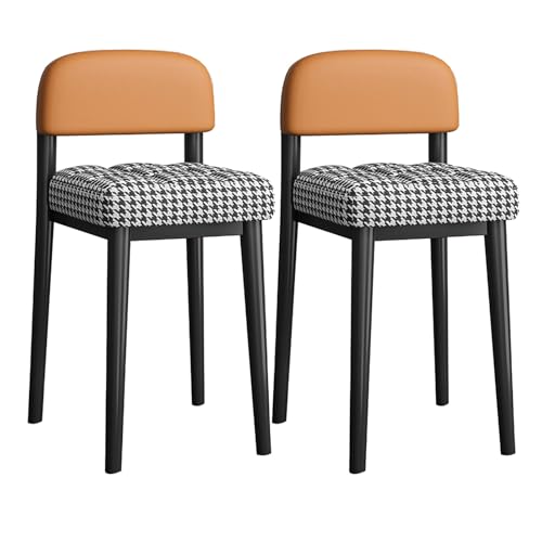 Stapelbare Hocker mit Rückenlehne, gepolsterter quadratischer Hocker mit Metallbeinen, für Esszimmer, Küche, Wohnzimmer, Klassenzimmer - 2er Set Stapelbare Hocker mit Rückenlehne, gepolsterter quadratischer Hocker mit Metallbeinen, für Esszimmer, Küche, Wohnzimmer, Klassenzimmer - 2er Set von Generisch