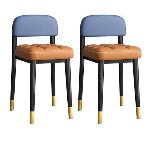 Stapelbare Hocker mit Rückenlehne, gepolsterter quadratischer Hocker mit Metallbeinen, für Esszimmer, Küche, Wohnzimmer, Klassenzimmer - 2er Set Stapelbare Hocker mit Rückenlehne, gepolsterter quadratischer Hocker mit Metallbeinen, für Esszimmer, Küche, Wohnzimmer, Klassenzimmer - 2er Set von Generisch