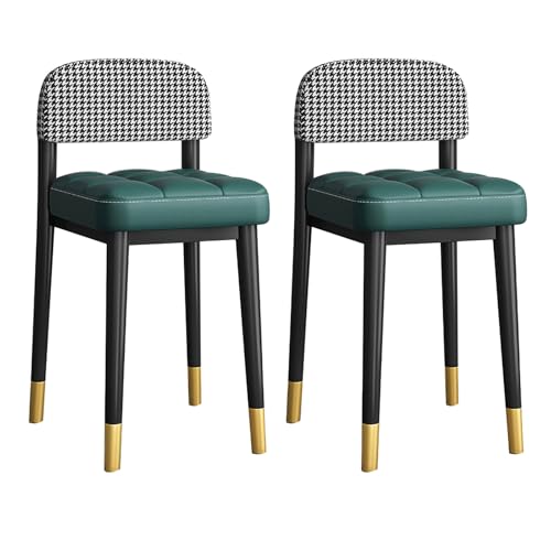 Stapelbare Hocker mit Rückenlehne, gepolsterter quadratischer Hocker mit Metallbeinen, für Esszimmer, Küche, Wohnzimmer, Klassenzimmer - 2er Set von Generisch