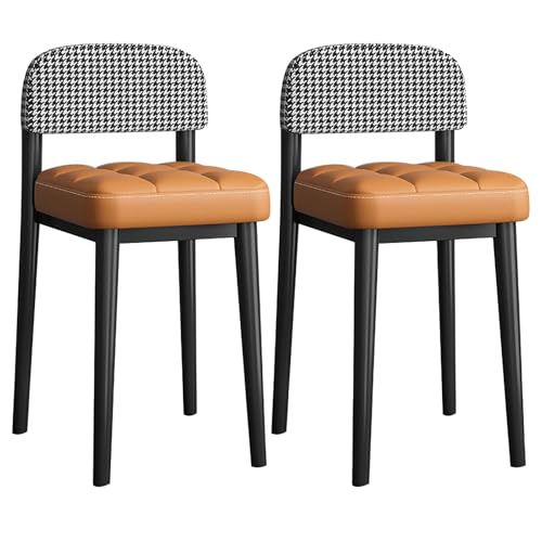 Stapelbare Hocker mit Rückenlehne, gepolsterter quadratischer Hocker mit Metallbeinen, für Esszimmer, Küche, Wohnzimmer, Klassenzimmer - 2er Set von Generisch