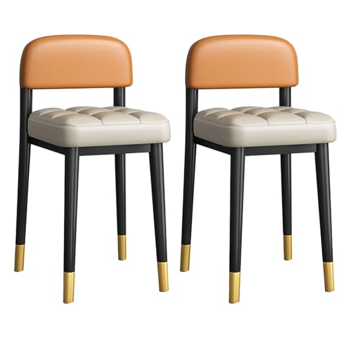 Stapelbare Hocker mit Rückenlehne, gepolsterter quadratischer Hocker mit Metallbeinen, für Esszimmer, Küche, Wohnzimmer, Klassenzimmer - 2er Set Stapelbare Hocker mit Rückenlehne, gepolsterter quadratischer Hocker mit Metallbeinen, für Esszimmer, Küche, Wohnzimmer, Klassenzimmer - 2er Set von Generisch