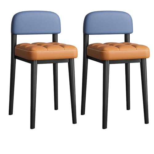 Stapelbare Hocker mit Rückenlehne, gepolsterter quadratischer Hocker mit Metallbeinen, für Esszimmer, Küche, Wohnzimmer, Klassenzimmer - 2er Set Stapelbare Hocker mit Rückenlehne, gepolsterter quadratischer Hocker mit Metallbeinen, für Esszimmer, Küche, Wohnzimmer, Klassenzimmer - 2er Set von Generisch