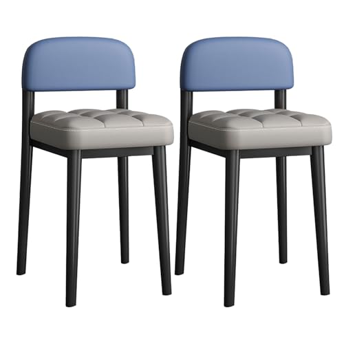 Stapelbare Hocker mit Rückenlehne, gepolsterter quadratischer Hocker mit Metallbeinen, für Esszimmer, Küche, Wohnzimmer, Klassenzimmer - 2er Set Stapelbare Hocker mit Rückenlehne, gepolsterter quadratischer Hocker mit Metallbeinen, für Esszimmer, Küche, Wohnzimmer, Klassenzimmer - 2er Set von Generisch