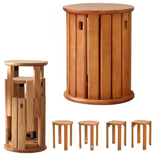 Stapelbare Hocker & Beistelltisch aus Holz, platzsparend, multifunktional, minimalistisches Design für Wohnzimmer, Schlafzimmer, Küche Stapelbare Hocker & Beistelltisch aus Holz, platzsparend, multifunktional, minimalistisches Design für Wohnzimmer, Schlafzimmer, Küche von Generisch