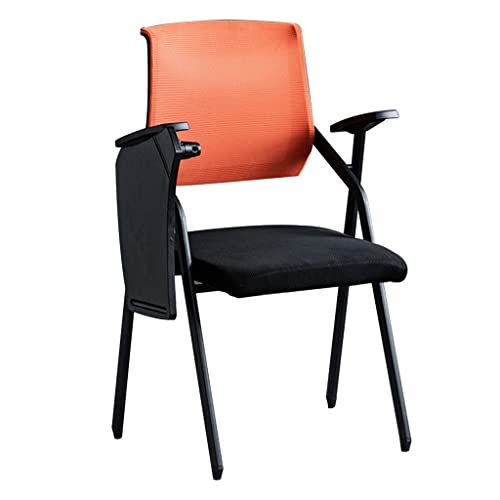 Stapelbare Konferenzstühle, Bürostühle mit Schreibtabletts und Armlehnen, bequemes Sitzen für Meetings, Empfang und Büro (Farbe: Grau, Größe: 49 x 57 x 86 cm) von Generisch