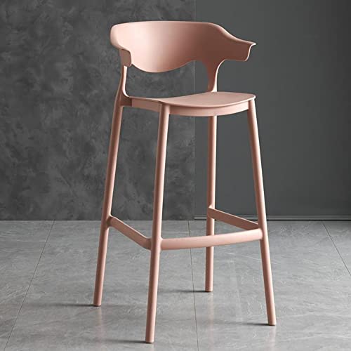 Stapelbare Kunststoffstühle im 2er-Set, moderne Barhocker mit Rückenlehne für Zuhause, Küche, Esszimmer – bequeme Sitzlösung von Generisch