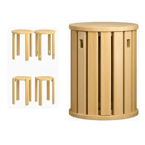 Stapelbare Stühle und Hocker Set, Massivholz Multifunktionsmöbel für Wohnzimmer, Schlafzimmer, Büro und Esszimmer von Generisch