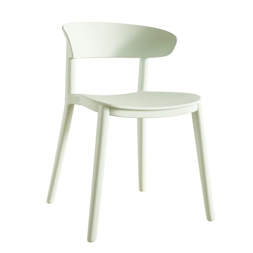 Stapelbare Terrassenstühle 4er Set Outdoor Kunststoff Esszimmerstühle mit Rückenlehne für Veranda Wohnzimmer Innen und Außen Matcha Grün 4 Stück von Generisch
