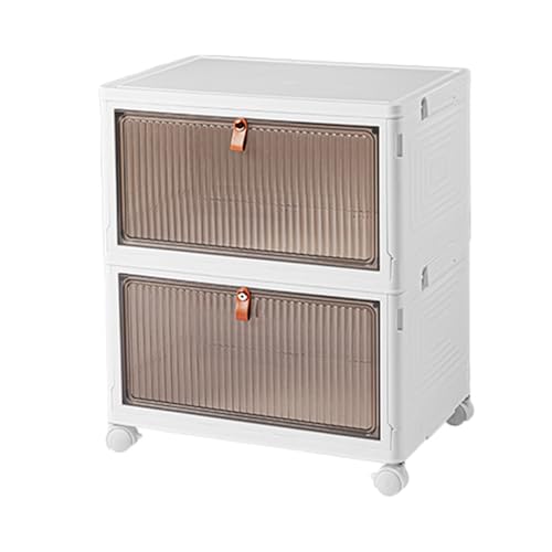 Stapelbarer Schrank-Organizer | Behälter mit Deckel und Türen – großes Fassungsvermögen, durchscheinender Schrankeimer, Schrank-Organizer mit 4 Rollen für Kleidung, Schuhe, Kleinteile, Spielzeug Stapelbarer Schrank-Organizer | Behälter mit Deckel und Türen – großes Fassungsvermögen, durchscheinender Schrankeimer, Schrank-Organizer mit 4 Rollen für Kleidung, Schuhe, Kleinteile, Spielzeug von Generisch