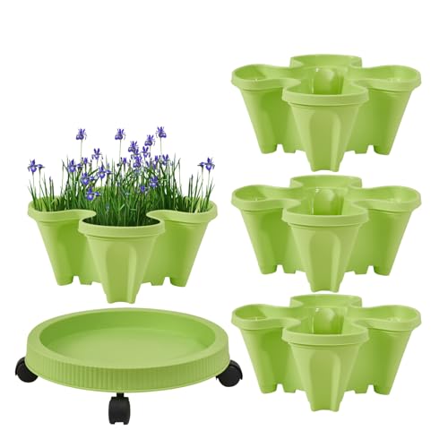 Stapelbarer Übertopf | Stapelbarer Erdbeer-Pflanzenturm – Halter mit abnehmbaren Tablett-Rädern, vertikale Blumentöpfe für Balkon, Terrasse, Zuhause, Sukkulenten, Stapelbarer Übertopf | Stapelbarer Erdbeer-Pflanzenturm – Halter mit abnehmbaren Tablett-Rädern, vertikale Blumentöpfe für Balkon, Terrasse, Zuhause, Sukkulenten, von Generisch