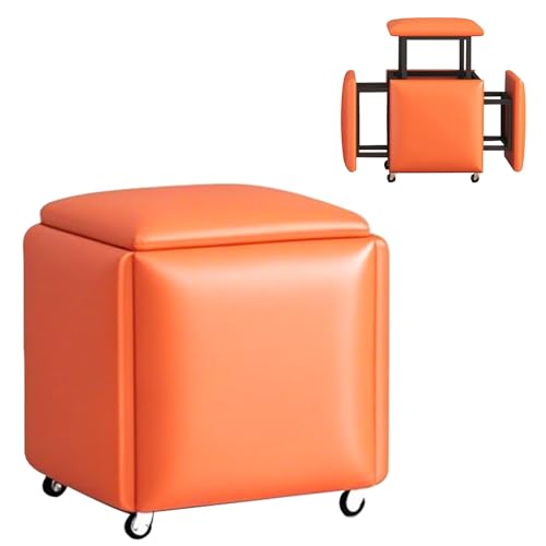 Stapelbarer Würfelsessel 5-in-1 Sofa-Hocker mit Lenkrollen und Leder-Fußstütze für Schlafzimmer, Esszimmer & Wohnzimmer - Stilvolles Design Stapelbarer Würfelsessel 5-in-1 Sofa-Hocker mit Lenkrollen und Leder-Fußstütze für Schlafzimmer, Esszimmer & Wohnzimmer - Stilvolles Design von Generisch