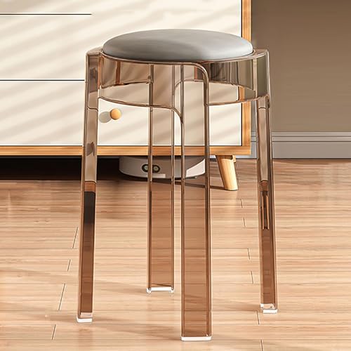 Stapelbarer transparenter Barhocker mit Kissen, kompaktes rundes Design für bequemes Sitzen bei Familientreffen und Frühstücksbars Stapelbarer transparenter Barhocker mit Kissen, kompaktes rundes Design für bequemes Sitzen bei Familientreffen und Frühstücksbars von Generisch