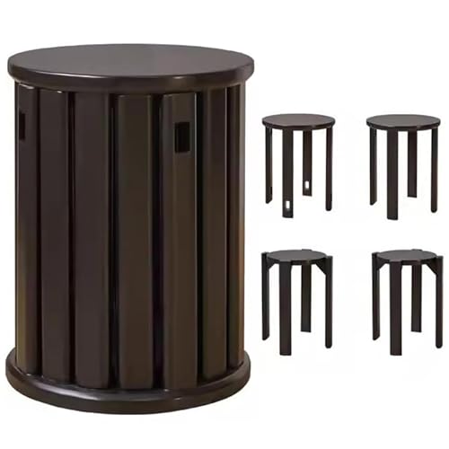Stapelbares Holzhocker-Set – platzsparendes minimalistisches Design für den Innen- und Außenbereich im Wohnzimmer, Küche, Schlafzimmer Stapelbares Holzhocker-Set – platzsparendes minimalistisches Design für den Innen- und Außenbereich im Wohnzimmer, Küche, Schlafzimmer von Generisch