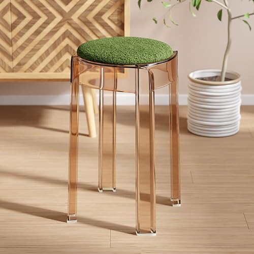 Stapelhocker 2er Set, Transparenter runder Acryl-Barhocker, weiches kompaktes Design für Familientreffen, Frühstücksbar, Meetings, Gebetshocker Stapelhocker 2er Set, Transparenter runder Acryl-Barhocker, weiches kompaktes Design für Familientreffen, Frühstücksbar, Meetings, Gebetshocker von Generisch