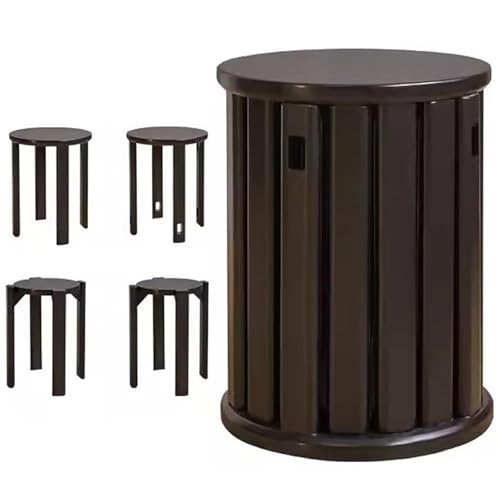 Stapelhocker 4er Set Massivholz Multifunktionaler Stapelhocker für Wohnzimmer, Schlafzimmer, Küche, Esszimmer - Platzsparendes Minimalistisches Design von Generisch