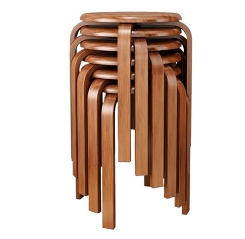 Stapelstühle Hocker 6er Set Stapelhocker Modern Rund Stapelstühle Platzsparend Rückenfrei Hocker für Küche Esszimmer Büro Outdoor von Generisch