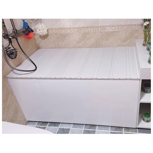 Staubdichte Badewannenabdeckung & Tablett – Faltbare Isolierung Badewannenablage für Badewannen in Standardgröße (70 x 180 x 1,2 cm) – Perfekt für Spa Lesen & Entspannung von Generisch