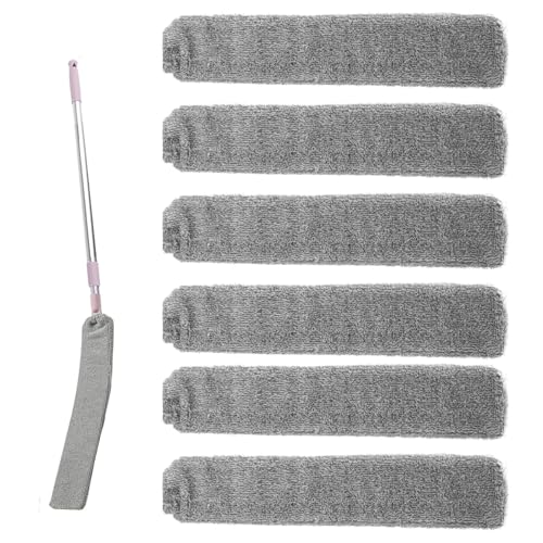 Staubtücher Nachfüllpack | 6 Stück Mikrofaser Staubwedel Ersatztücher - Wiederverwendbare Waschbare Reinigungstücher Für Zuhause Wohnzimmer Studentenzimmer Wohnung Sofa Unter Möbeln Couch Wand Boden | von Generisch