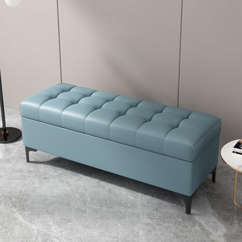 Stauraum Ottomane für Schlafzimmer & Wohnzimmer - Rechteckiger Fußhocker, Schuhbank, Aufbewahrungshocker, stilvolle Polsterbank, Bettende, Fußstütze, Multifunktionsmöbel von Generisch