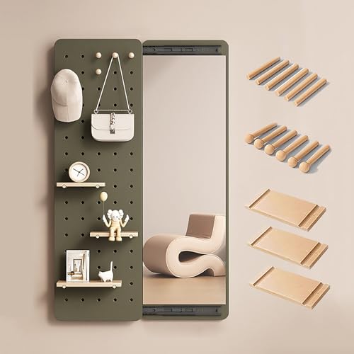 Stecktafel-Organizer aus Holz mit Spiegel in voller Länge – robuste Aufbewahrungslösung für Zuhause und Büro Stecktafel-Organizer aus Holz mit Spiegel in voller Länge – robuste Aufbewahrungslösung für Zuhause und Büro von Generisch