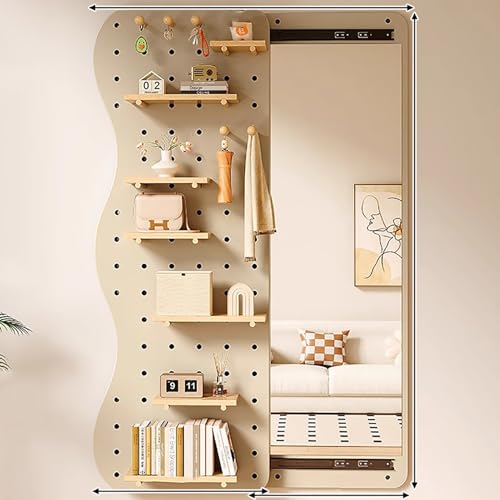 Stecktafel-Organizer aus Holz mit unsichtbarem Spiegel in voller Länge, Stecktafel-Set mit Zubehör für Zuhause und Büro von Generisch
