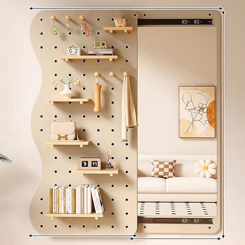 Stecktafel-Organizer aus Holz mit unsichtbarem Spiegel in voller Länge, Stecktafel-Set mit Zubehör für Zuhause und Büro von Generisch