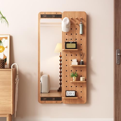 Stecktafel-Organizer aus Holz mit unsichtbarem Spiegel in voller Länge, platzsparende Wandaufbewahrungslösung für Zuhause und Büro Stecktafel-Organizer aus Holz mit unsichtbarem Spiegel in voller Länge, platzsparende Wandaufbewahrungslösung für Zuhause und Büro von Generisch