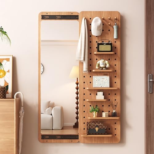 Stecktafel-Organizer aus Holz mit unsichtbarem Spiegel in voller Länge, platzsparende Wandaufbewahrungslösung für Zuhause und Büro Stecktafel-Organizer aus Holz mit unsichtbarem Spiegel in voller Länge, platzsparende Wandaufbewahrungslösung für Zuhause und Büro von Generisch
