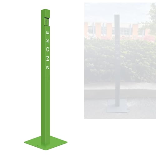 Stehender Aschenbecher for den Außenbereich, Behälter for Zigarettenstummel, vertikaler Mülleimer aus Edelstahl for Zigarettenstummel, for Parks, Bahnhöfe und Plätze(Green) von Generisch