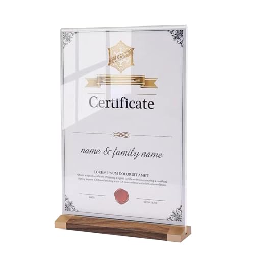 Stehender Bilderrahmen - Stehender Restaurant-Menürahmen | Klarer Papierhalter Bilderrahmen Doppelseitig Display Rahmen für Desktop, , Schrank Stehender Bilderrahmen - Stehender Restaurant-Menürahmen | Klarer Papierhalter Bilderrahmen Doppelseitig Display Rahmen für Desktop, , Schrank von Generisch