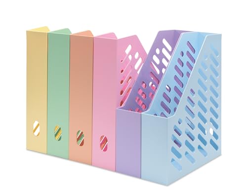 Stehsammler klassisch mit Griffloch, für Zeitschriften, Unterlagen, Kataloge, Prospekte, Prospekte uvm. Zur Aufbewahrung von Unterlagen DIN A4. Klassisch modern. (Pastell Edition, 5er Set) von Generisch