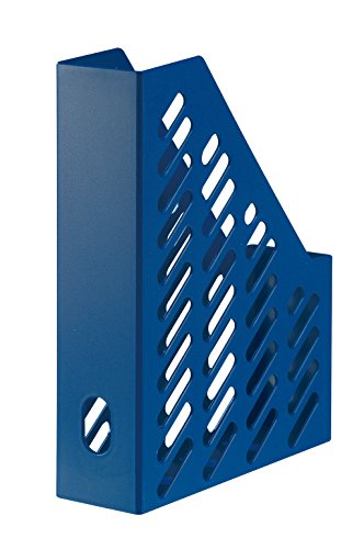 Stehsammler klassisch mit Griffloch, für Zeitschriften, Unterlagen, Kataloge, Prospekte, Prospekte uvm. Zur Aufbewahrung von Unterlagen DIN A4. Klassisch modern. (dunkelblau, 5er Set) von Generisch