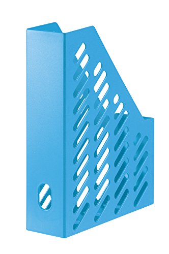 Stehsammler klassisch mit Griffloch, für Zeitschriften, Unterlagen, Kataloge, Prospekte, Prospekte uvm. Zur Aufbewahrung von Unterlagen DIN A4. Klassisch modern. (hellblau, 5er Set) von Generisch