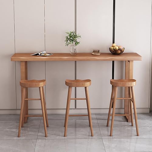 Stehtisch-Set aus Massivholz, rechteckig, Küchen-Esstisch für enge Räume, Frühstücksbar im Industrie-Stil, 140 x 40 x 105 cm, keine Hocker im Lieferumfang enthalten Stehtisch-Set aus Massivholz, rechteckig, Küchen-Esstisch für enge Räume, Frühstücksbar im Industrie-Stil, 140 x 40 x 105 cm, keine Hocker im Lieferumfang enthalten von Generisch