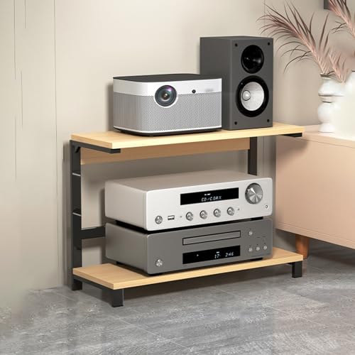 Stereo Rack Stand AV Schrank, Metall Audio Komponente Rack für Büro oder Nachttisch, Medienhalter mit rutschfesten Füßen Stereo Rack Stand AV Schrank, Metall Audio Komponente Rack für Büro oder Nachttisch, Medienhalter mit rutschfesten Füßen von Generisch