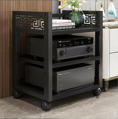 Stereo-Schrank, AV-Komponenten, Medienständer, mehrstöckig, Audio-Regal, rollender Audio-Tower, bodenstehend, Audio-Schrank, CD-Player, Ständer, verstellbares Eckregal, Hifi-Regal (Größe: 3 Etagen Stereo-Schrank, AV-Komponenten, Medienständer, mehrstöckig, Audio-Regal, rollender Audio-Tower, bodenstehend, Audio-Schrank, CD-Player, Ständer, verstellbares Eckregal, Hifi-Regal (Größe: 3 Etagen von Generisch