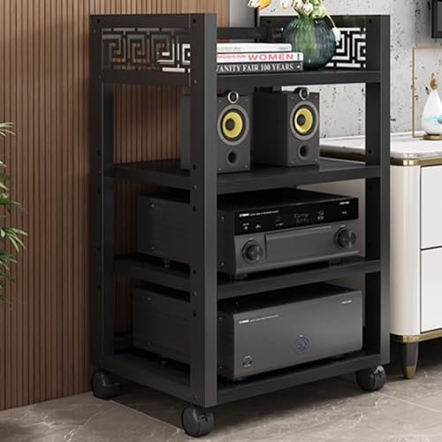 Stereo-Schrank, AV-Ständer, mehrstöckiger Medienturm mit verstellbaren Eckregalen, rollendes Audio-Rack für Heimkino, bodenstehende HiFi-Komponentenaufbewahrung, CD-Player kompatibel Stereo-Schrank, AV-Ständer, mehrstöckiger Medienturm mit verstellbaren Eckregalen, rollendes Audio-Rack für Heimkino, bodenstehende HiFi-Komponentenaufbewahrung, CD-Player kompatibel von Generisch