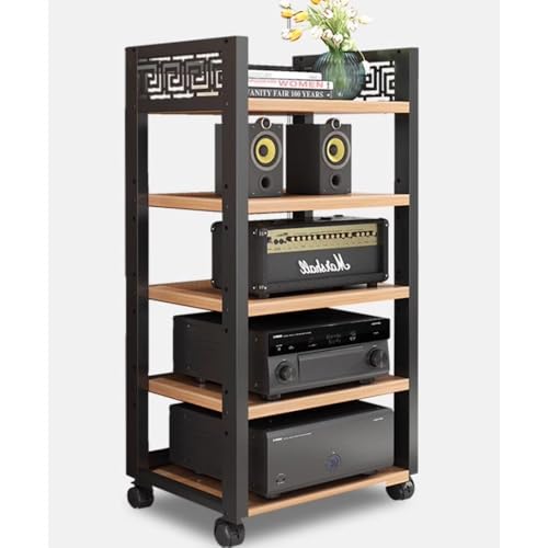 Stereo-Schrank-Media-Ständer – Multi-Tier Audio Rack Rollender bodenstehender Audio-Tower mit verstellbarer Eckablage für CD-Player und HiFi-Ausrüstung Stereo-Schrank-Media-Ständer – Multi-Tier Audio Rack Rollender bodenstehender Audio-Tower mit verstellbarer Eckablage für CD-Player und HiFi-Ausrüstung von Generisch