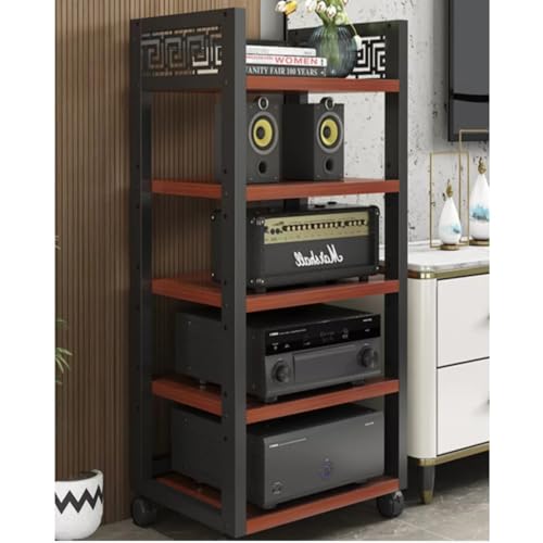 Stereo-Schrank-Media-Ständer – Multi-Tier Audio Rack Rollender bodenstehender Audio-Tower mit verstellbarer Eckablage für CD-Player und HiFi-Ausrüstung Stereo-Schrank-Media-Ständer – Multi-Tier Audio Rack Rollender bodenstehender Audio-Tower mit verstellbarer Eckablage für CD-Player und HiFi-Ausrüstung von Generisch
