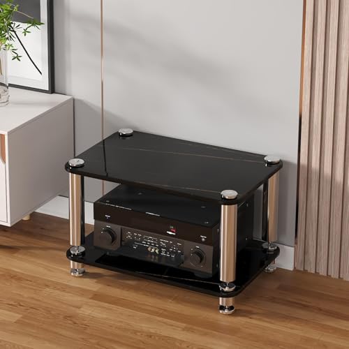 Stereoschrank mit 4 Ebenen, AV-Media-Ständer, Audio-Regal mit Ablagen, Eck-Entertainment-Center für TV- und Spielkonsolen, CD-Player und Videospiel-Regal, Schwarz Stereoschrank mit 4 Ebenen, AV-Media-Ständer, Audio-Regal mit Ablagen, Eck-Entertainment-Center für TV- und Spielkonsolen, CD-Player und Videospiel-Regal, Schwarz von Generisch