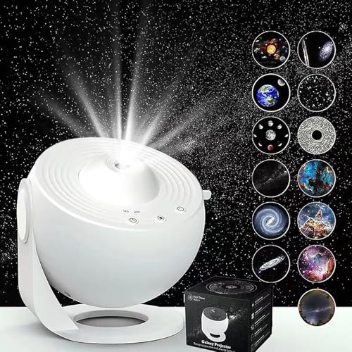Sternenprojektor Nachtlicht für Schlafzimmer, 360° drehbarer Universum-Projektor mit HD-Galaxie-Bild, 12-in-1-Dachfensterprojektor von Generisch
