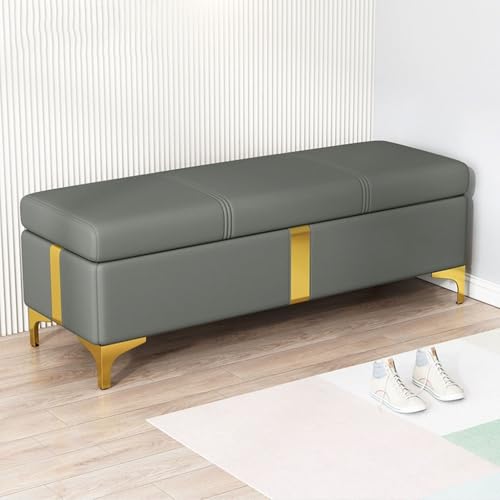 Stilvolle, gepolsterte Sitzbank mit Stauraum für Schlafzimmer – geräumiges Ende des Bettes mit verstecktem Stauraum, Klappdeckel, dunkelgrau, 50 cm – perfekt zum Dekorieren und Dekorieren. Stilvolle, gepolsterte Sitzbank mit Stauraum für Schlafzimmer – geräumiges Ende des Bettes mit verstecktem Stauraum, Klappdeckel, dunkelgrau, 50 cm – perfekt zum Dekorieren und Dekorieren. von Generisch