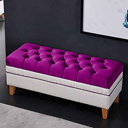 Stilvolle, moderne Polsterbank mit Stauraum, Samt, große Kapazität, multifunktionale Fußstütze und Bettende für Wohnzimmer und Schlafzimmer, 80 x 40 x 43 cm Stilvolle, moderne Polsterbank mit Stauraum, Samt, große Kapazität, multifunktionale Fußstütze und Bettende für Wohnzimmer und Schlafzimmer, 80 x 40 x 43 cm von Generisch