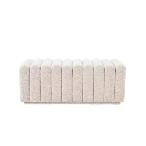 Stilvolle Bettbank und Eingangsbereich aus Bouclé-Stoff – gemütlicher Fußhocker für Schlafzimmer, Waschtisch und Innenbereich (130 x 50 x 40 cm) – eleganter Heimdekor-Akzent von Generisch