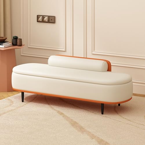 Stilvolle Kunstleder-Ottoman-Bank mit Stauraum, perfekt für Schlafzimmer, Wohnzimmer oder Eingangsbereich – vielseitiger gepolsterter Pouf für Heimdekoration von Generisch